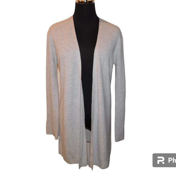 Theory 100% Cashmere Cardigan Ribbed Sweater Size Small - Picture 1 of 9